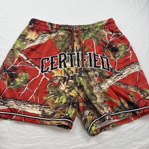 Black Pike Shorts Mens Extra Large With POCKETS CERTIFIED HUSTLE LOGO MULTICOLOR